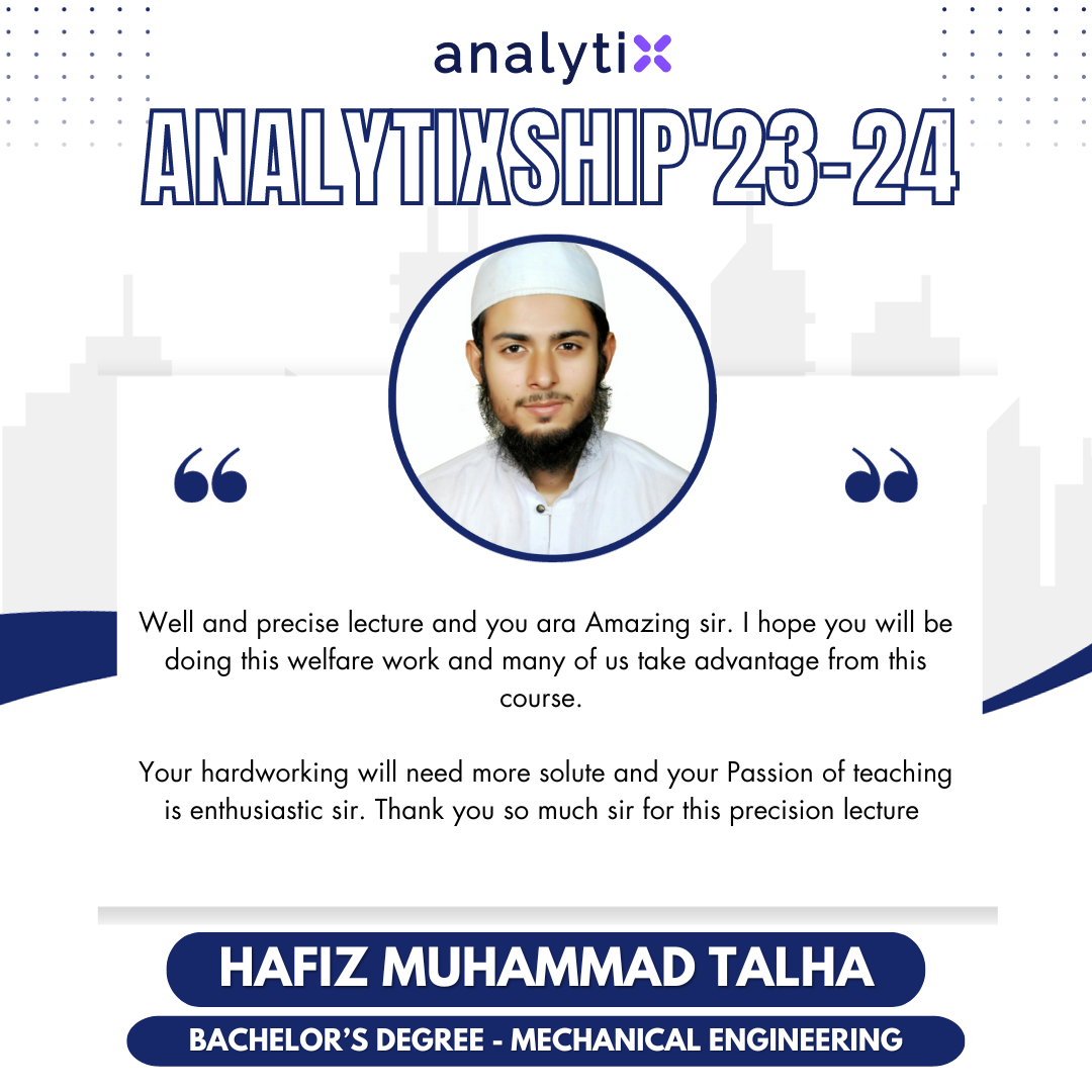 Hafiz Muhammad Talha – Advance Excel and Power BI