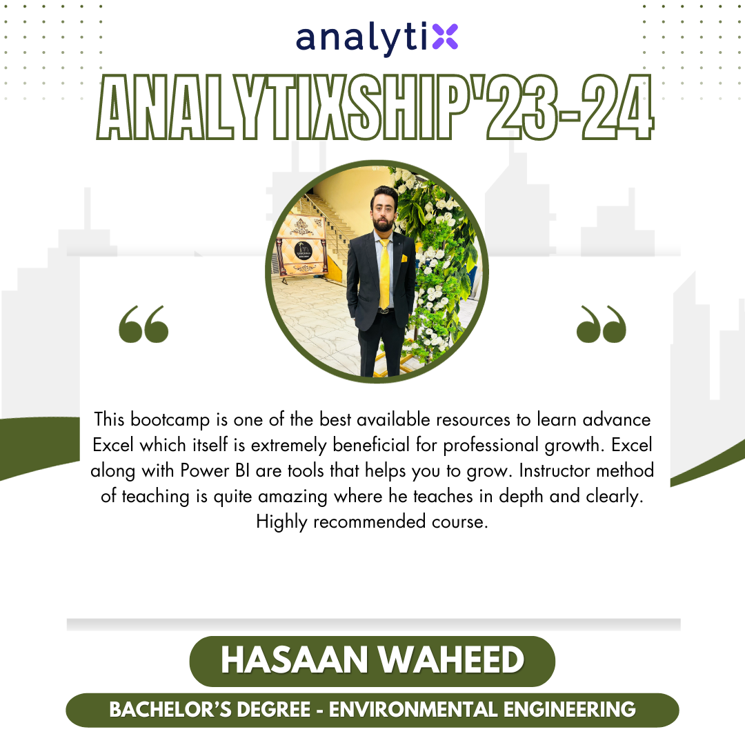 Hasaan Waheed – Advance Excel and Power BI