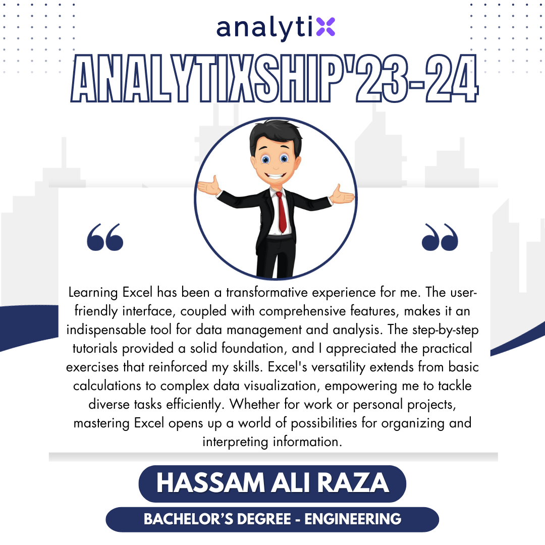 Hassam Ali Raza – Advance Excel and Power BI