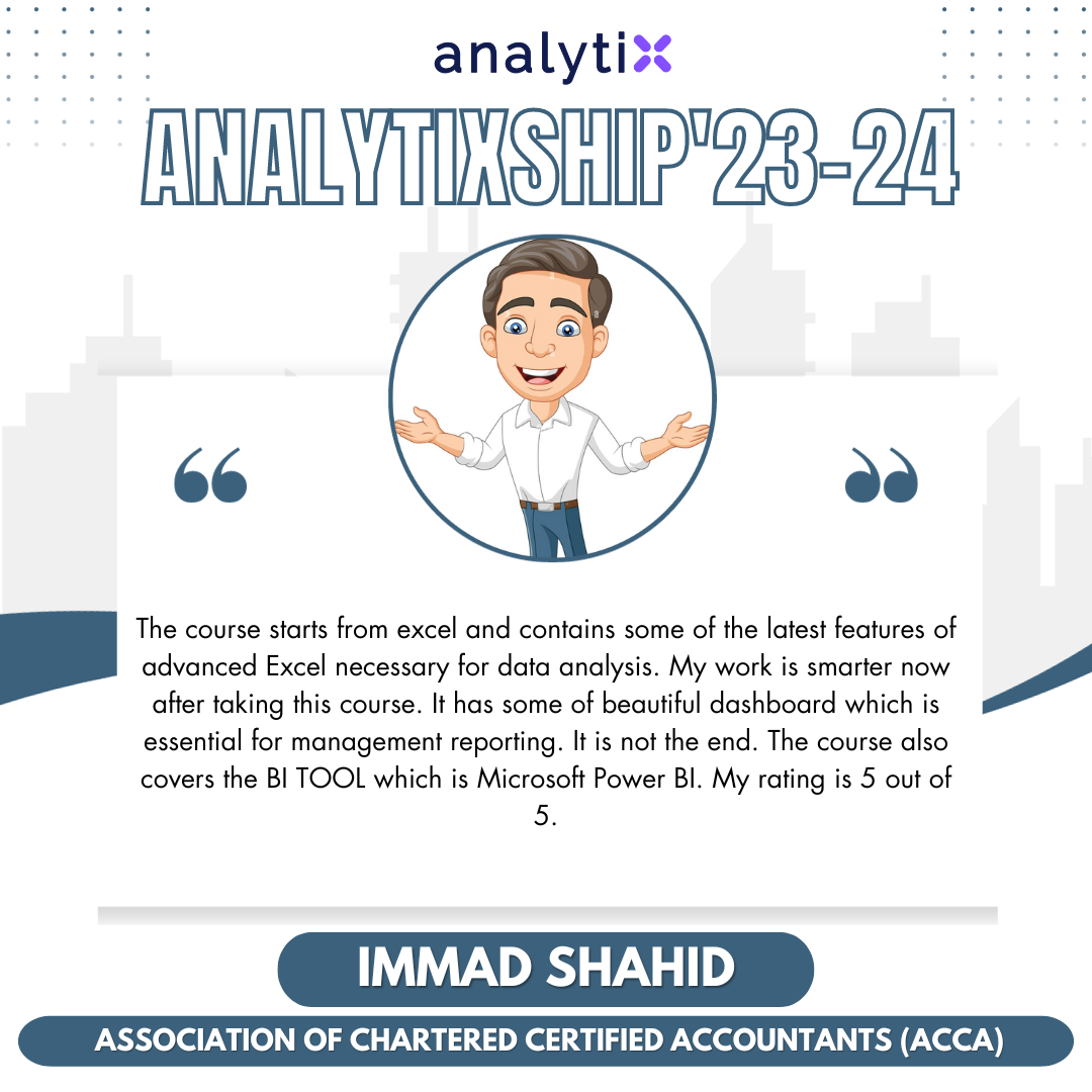 Immad Shahid – Advance Excel and Power BI