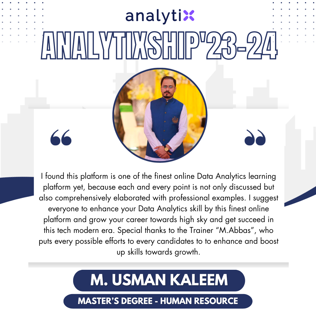 Usman Kaleem – Advance Excel and Power BI